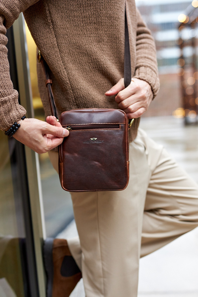 Skórzana torba męska do pracy — Peterson - obrazek 6