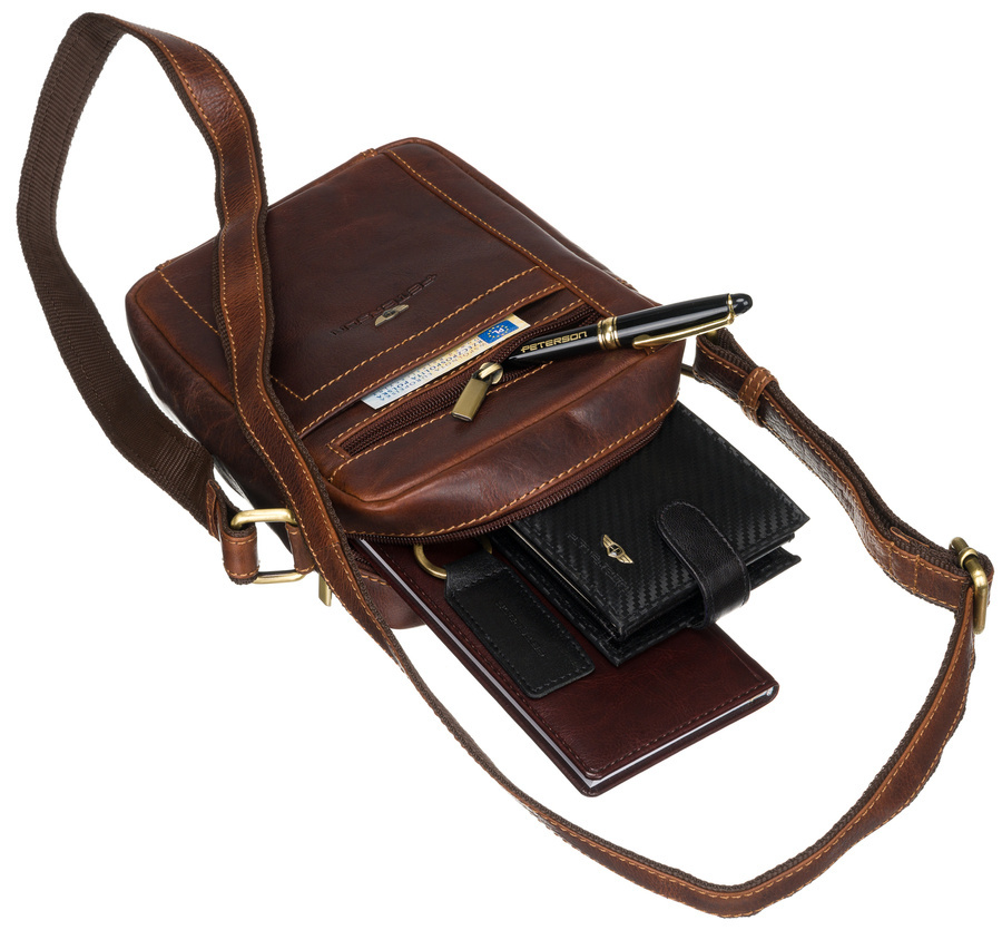 Skórzana torba męska do pracy — Peterson - obrazek 4