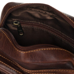 Pojemna, skórzana torba męska z kieszeniami — Peterson