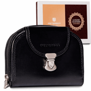 Skórzany, klasyczny portfel damski zamykany na zatrzask - Peterson