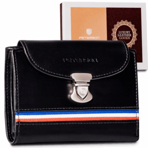 Skórzany portfel damski z systemem RFID — Peterson