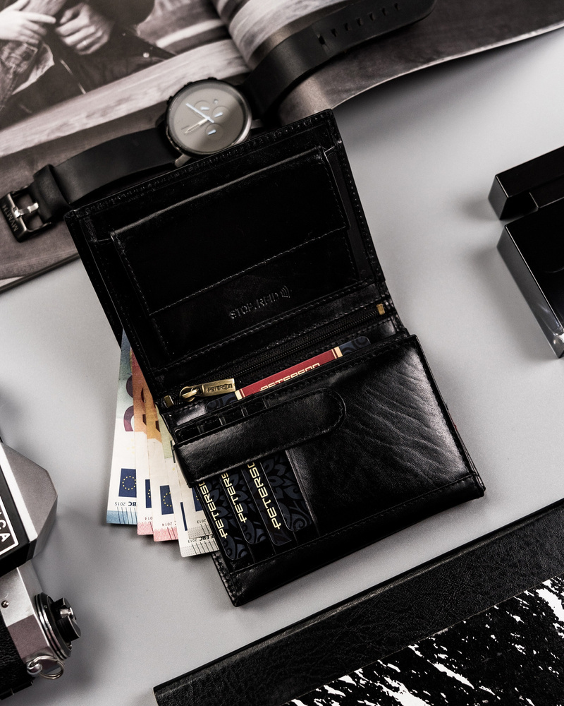 Skórzany portfel męski na karty — Peterson - obrazek 3