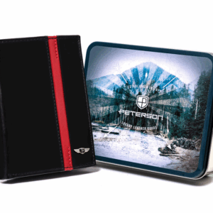 Skórzany, duży portfel męski w orientacji pionowej — Peterson