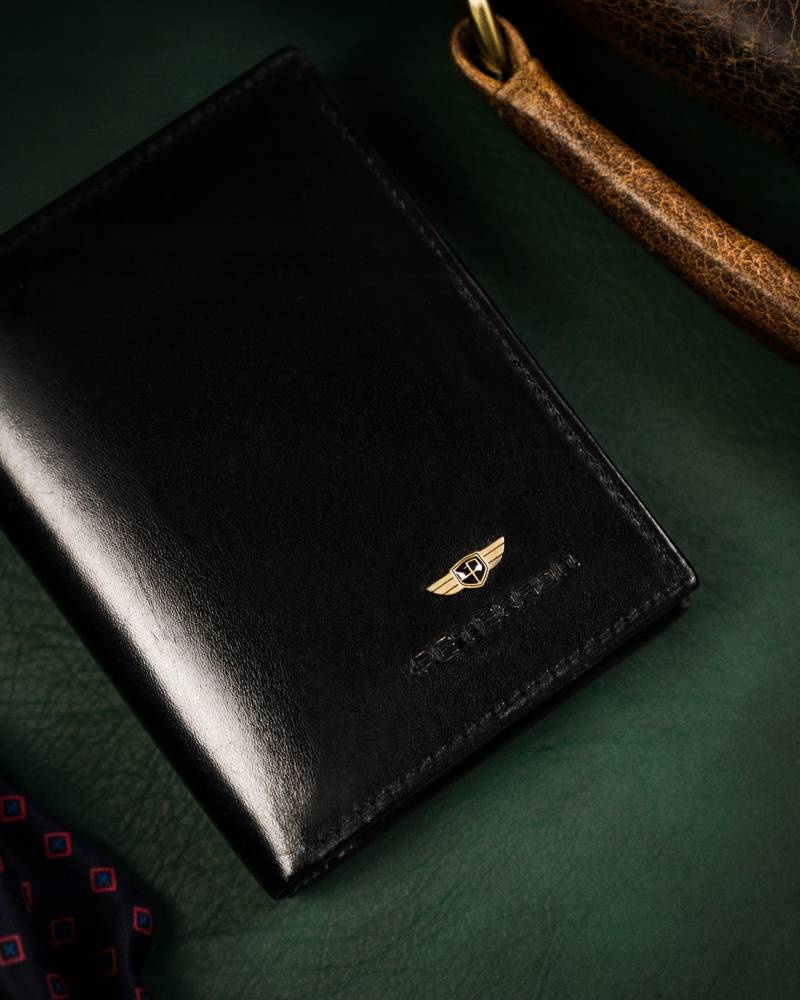 Skórzany portfel męski bez zapięcia zewnętrznego — Peterson - obrazek 2