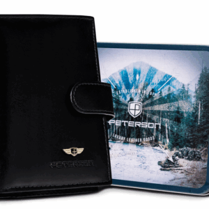 Duży, skórzany portfel męski na zatrzask — Peterson