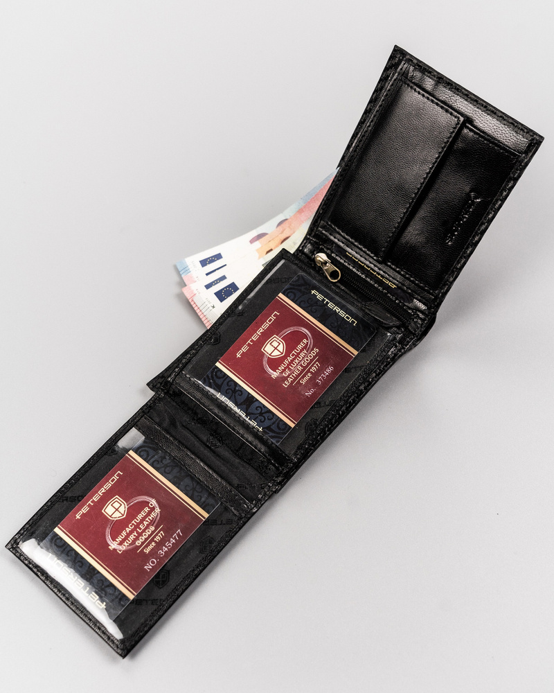 Poziomy, skórzany portfel męski CARBON - Peterson - obrazek 8