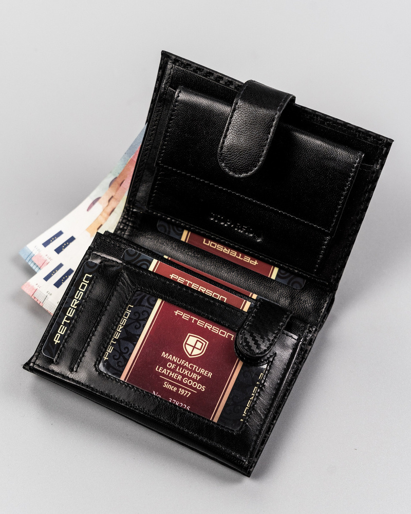 Skórzany portfel na karty carbon - Peterson - obrazek 5