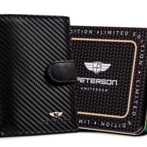 Skórzany portfel na karty carbon - Peterson