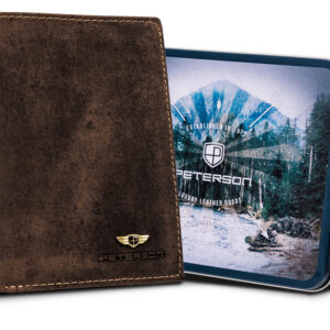 Skórzany portfel męski na karty z ochroną RFID Protect — Peterson