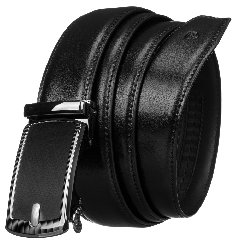 Męski pasek biznesowy z elegancką klamrą automatyczną - Peterson - obrazek 3