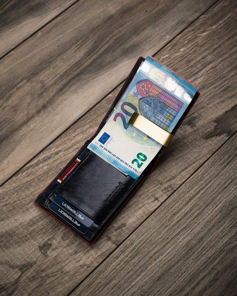 Elegancki portfel męski z czerwonym akcentem - Peterson - obrazek 8