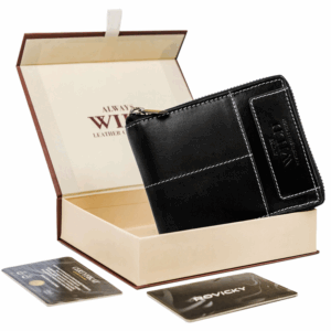 Duży, skórzany portfel męski na suwak - Always Wild