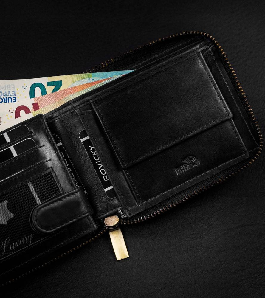 Duży, skórzany portfel męski na suwak - Always Wild - obrazek 3