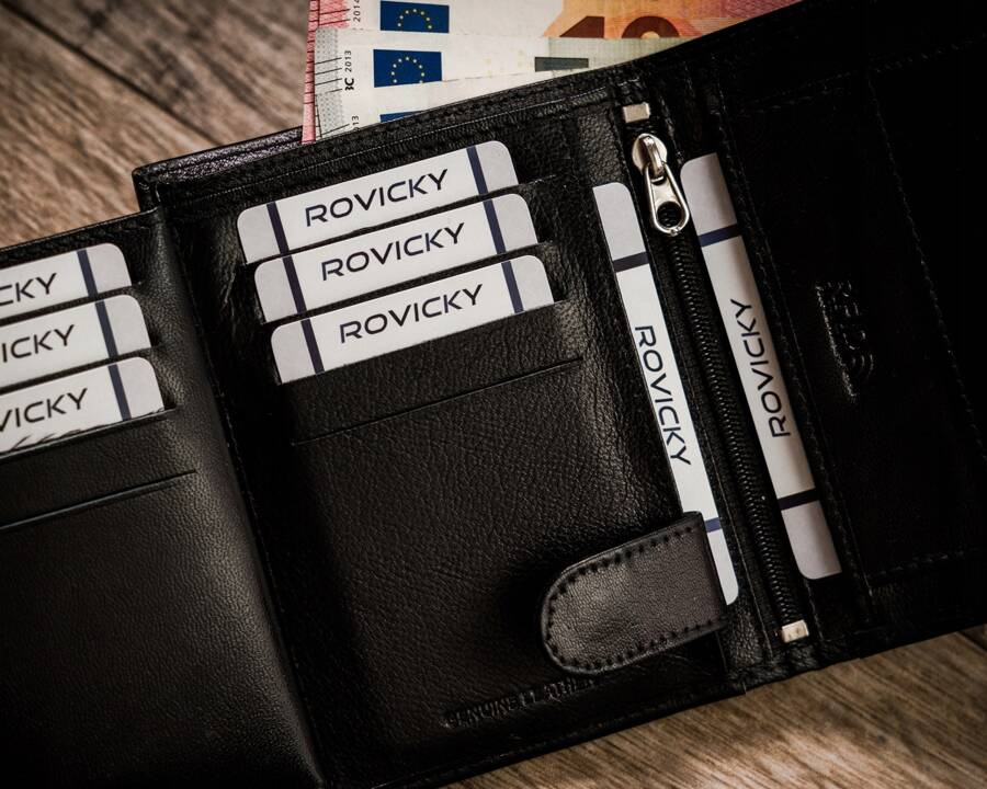 Klasyczny portfel męski na karty - Rovicky - obrazek 8