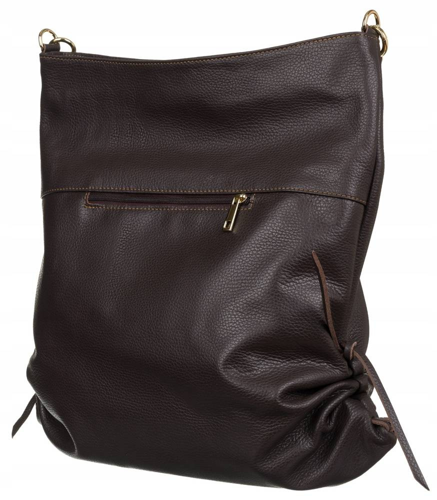 Shopperka w typie worka ze skóry naturalnej - Peterson - obrazek 7