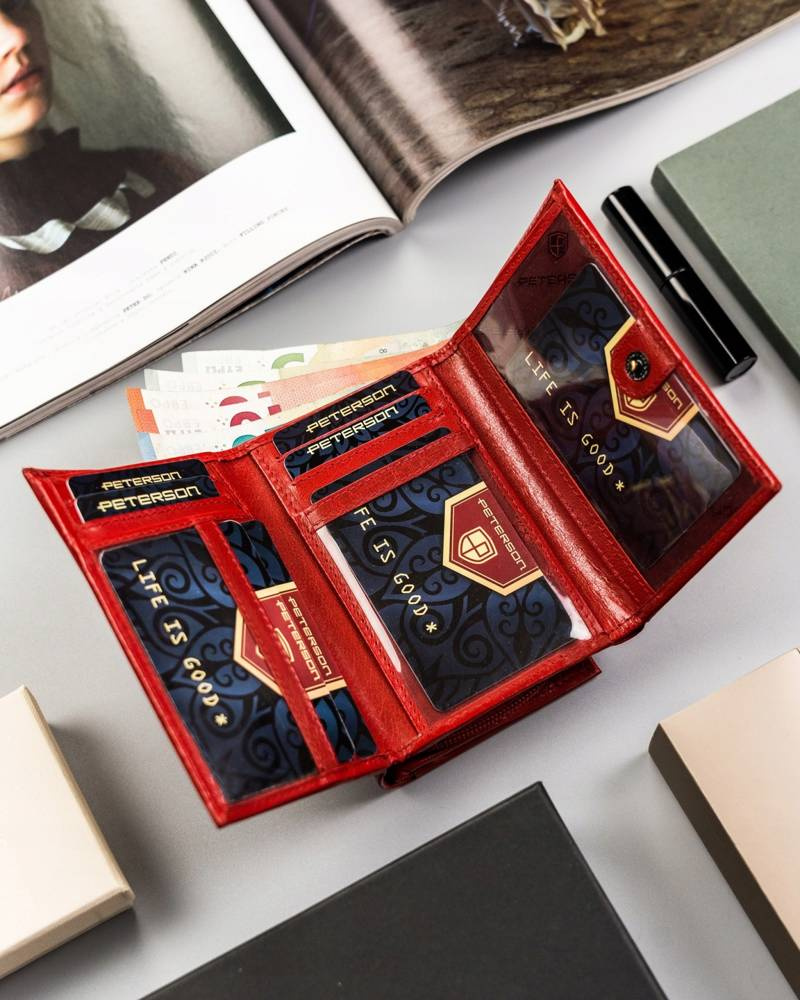 Elegancki portfel damski ze skóry naturalnej - Peterson - obrazek 4