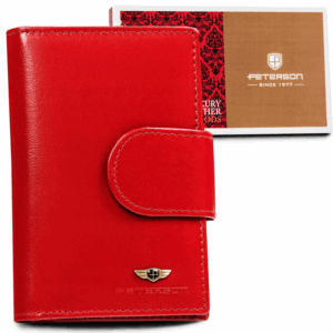 Skórzany, średni portfel damski na zatrzask - Peterson