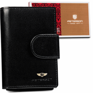 Skórzany, średni portfel damski na zatrzask - Peterson