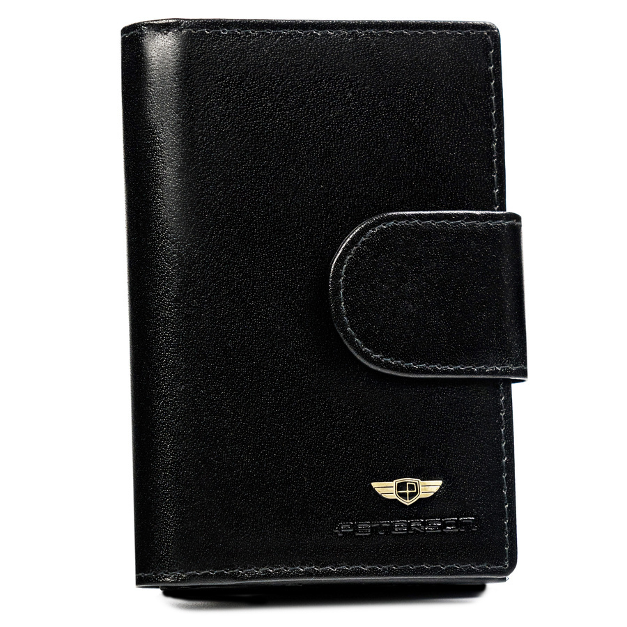 Skórzany, średni portfel damski na zatrzask - Peterson - obrazek 2