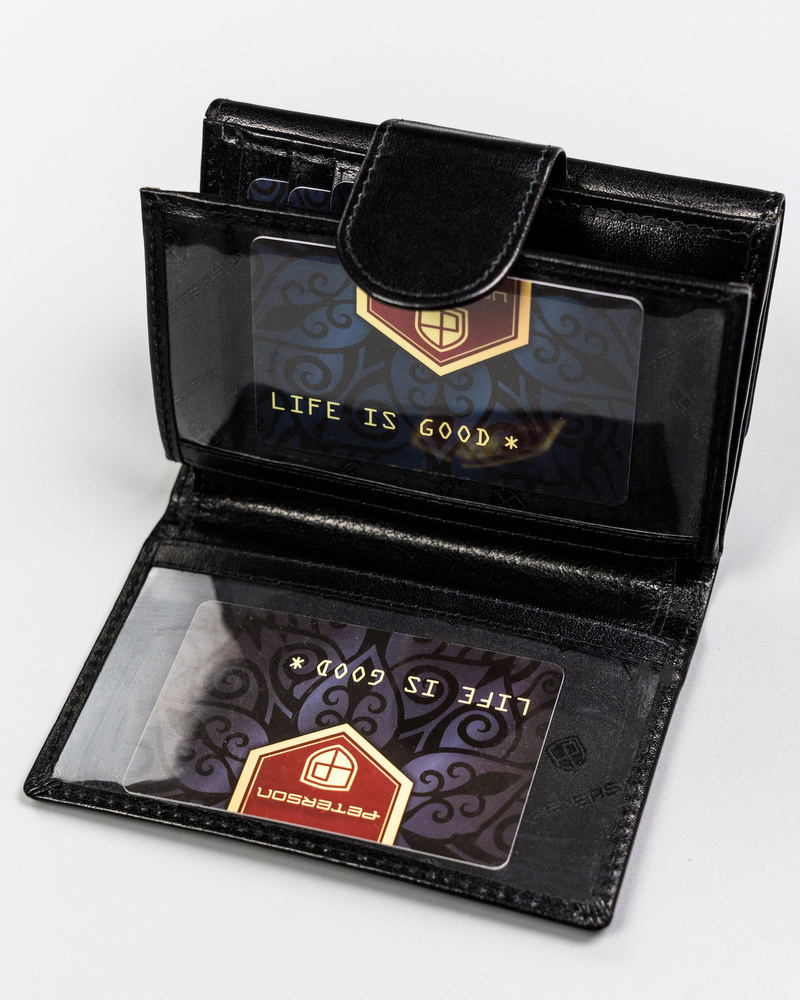 Skórzany, średni portfel damski na zatrzask - Peterson - obrazek 9