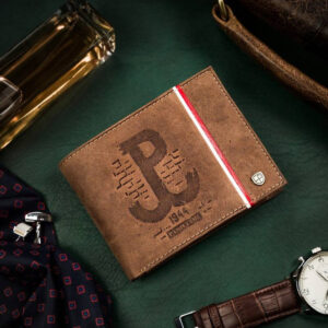 Skórzany portfel męski z patriotycznym wzorem - Peterson