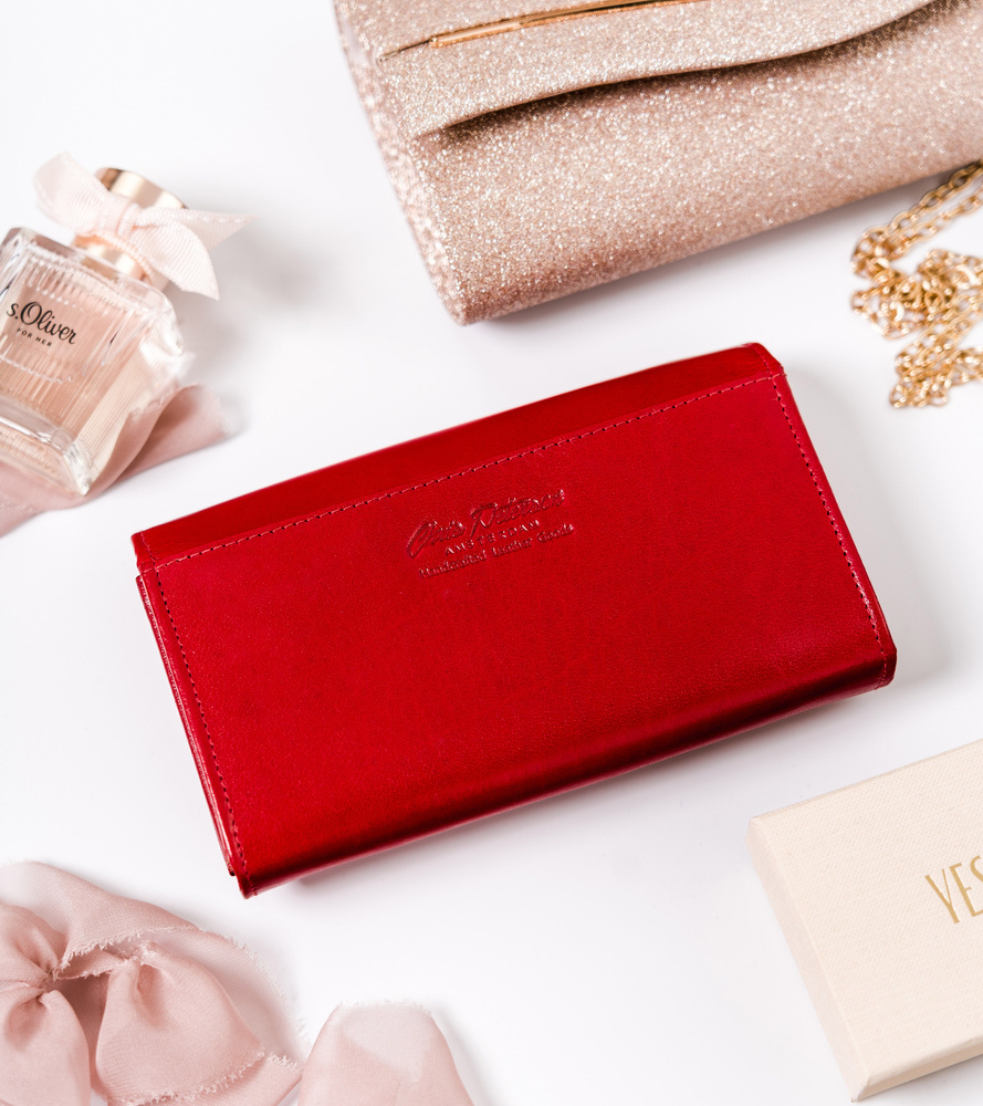 Skórzany portfel damski z zewnętrzną kieszenią - Peterson - obrazek 4