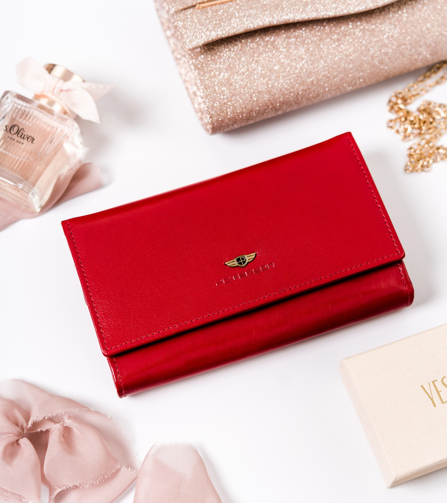 Skórzany portfel damski z zewnętrzną kieszenią - Peterson - obrazek 2