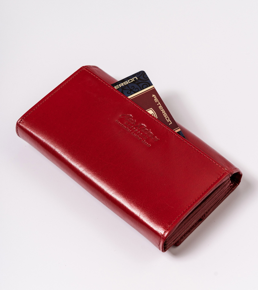 Skórzany portfel damski z zewnętrzną kieszenią - Peterson - obrazek 12