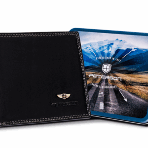 Klasyczny, skórzany portfel męski z systemem RFID - Peterson