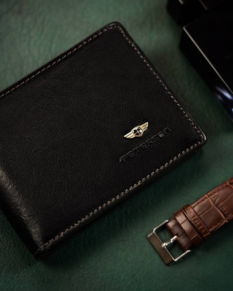 Męski portfel ze skóry naturalnej z systemem RFID - Peterson - obrazek 3