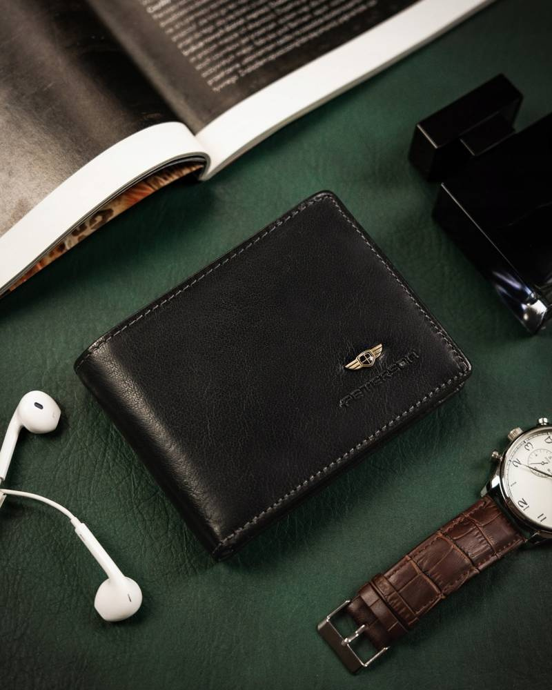 Męski portfel ze skóry naturalnej z systemem RFID - Peterson - obrazek 2