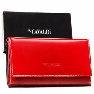 Duży, skórzany portfel damski na zatrzask - 4U Cavaldi