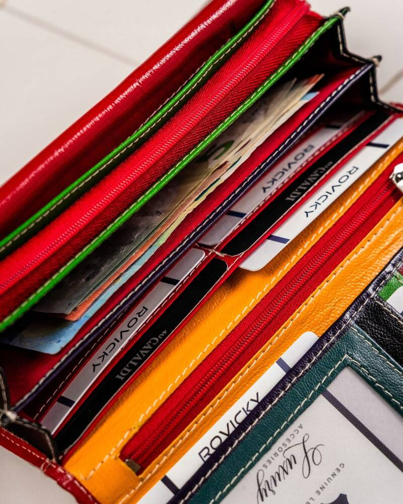 Skórzany portfel damski w orientacji poziomej na zatrzask - 4U Cavaldi - obrazek 7