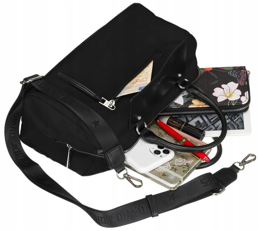 Poręczna, miejska torebka w kształcie bagietki - David Jones - obrazek 2