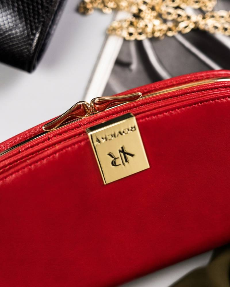 Elegancki skórzany portfel damski na zatrzask - Rovicky - obrazek 2