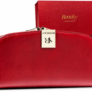 Elegancki skórzany portfel damski na zatrzask - Rovicky