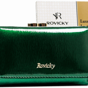 Skórzany portfel damski na bigiel i zatrzask - Rovicky