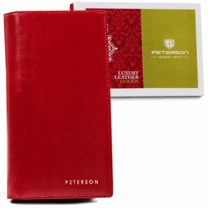 Duży, skórzany portfel damski na magnes - Peterson