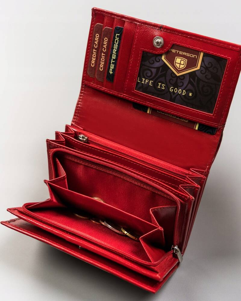 Damski, średni portfel ze skóry naturalnej - Peterson - obrazek 8