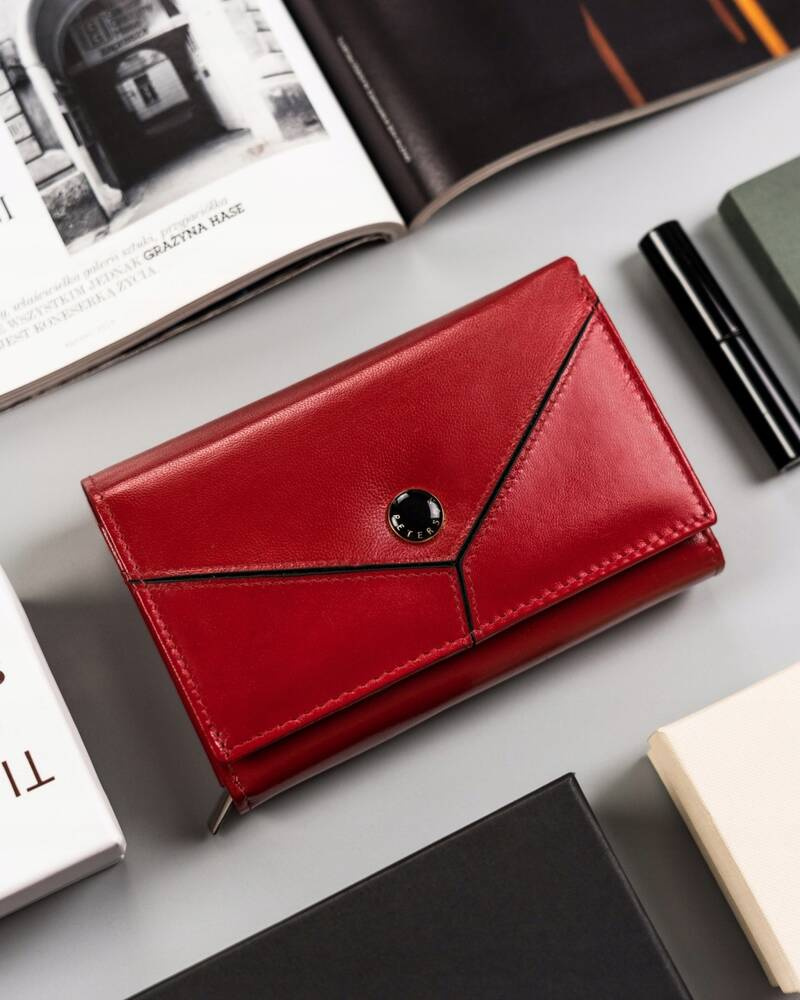 Damski, średni portfel ze skóry naturalnej - Peterson - obrazek 2