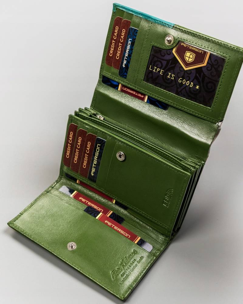 Damski, średni portfel ze skóry naturalnej - Peterson - obrazek 8