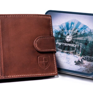 Skórzany portfel męski na karty z zabezpieczeniem RFID Protect - Peterson