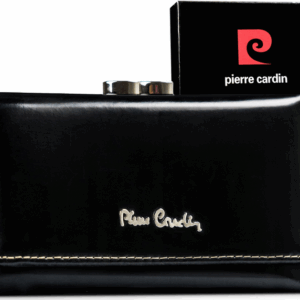 Klasyczny portfel damski ze skóry naturalnej na bigiel i zatrzask - Pierre Cardin