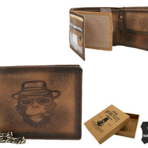 Duży, skórzany portfel męski bez zapięcia