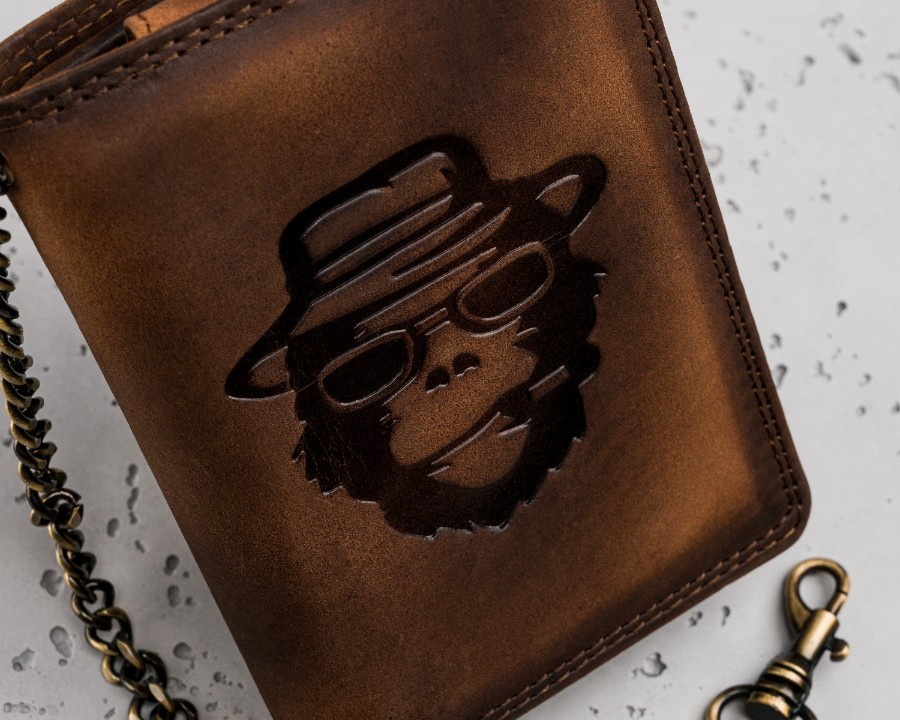 Duży, skórzany portfel męski z łańcuszkiem - obrazek 12