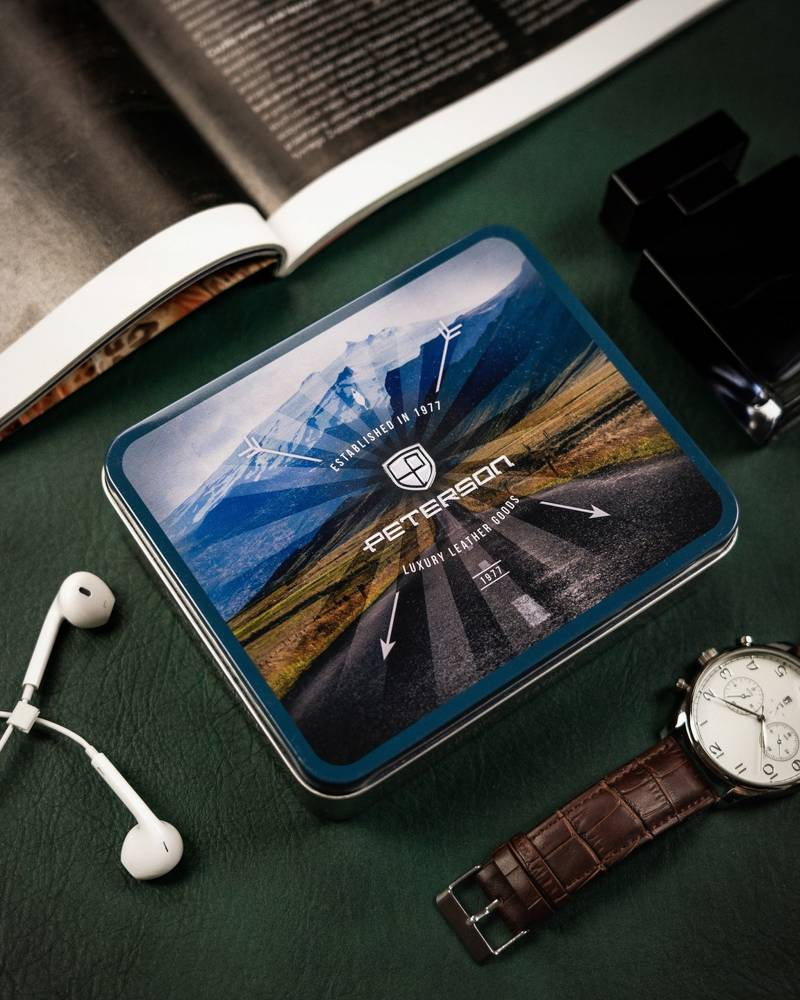 Portfel męski ze skóry naturalnej z łańcuchem - Peterson - obrazek 10