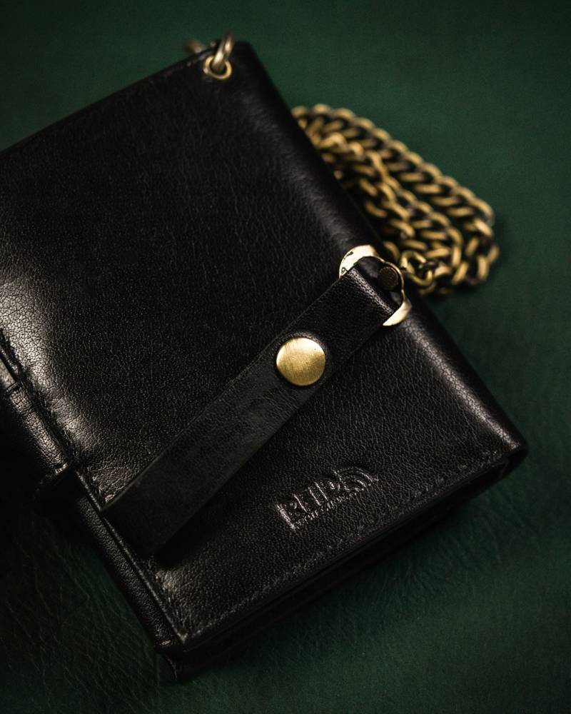 Portfel męski ze skóry naturalnej z łańcuchem - Peterson - obrazek 3