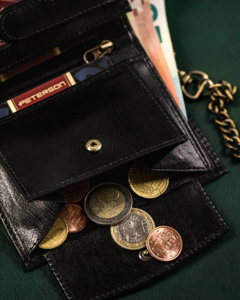 Portfel męski ze skóry naturalnej z łańcuchem - Peterson - obrazek 9