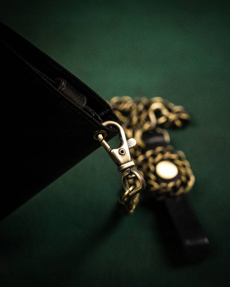 Portfel męski ze skóry naturalnej z łańcuchem - Peterson - obrazek 5