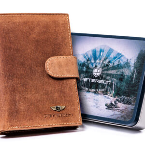 Skórzany portfel z zapinką na zatrzask - Peterson